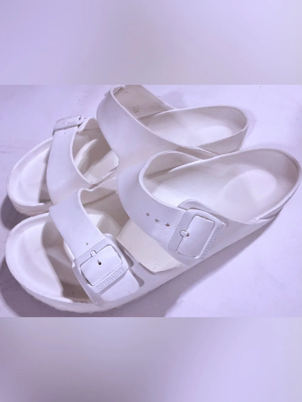 Birkenstock Arizona White Double-Strap Men’s Slide Sandals Size-46